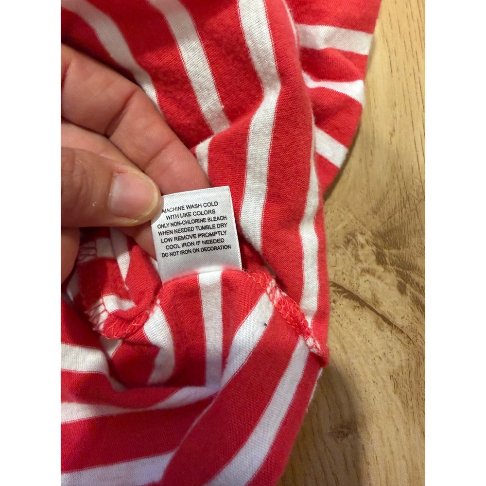 Fresh Produce Womens Red White Striped 3/4 Sleeve Scoop Neck Cotton Tee M - Picture 6 of 7